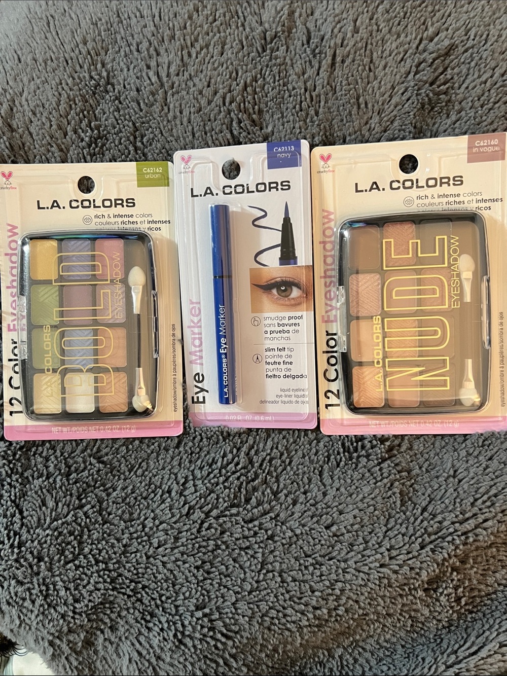 L.A. COLORS Nude & Bold 12-Color Eyeshadow Duos with Blue Eye Marker